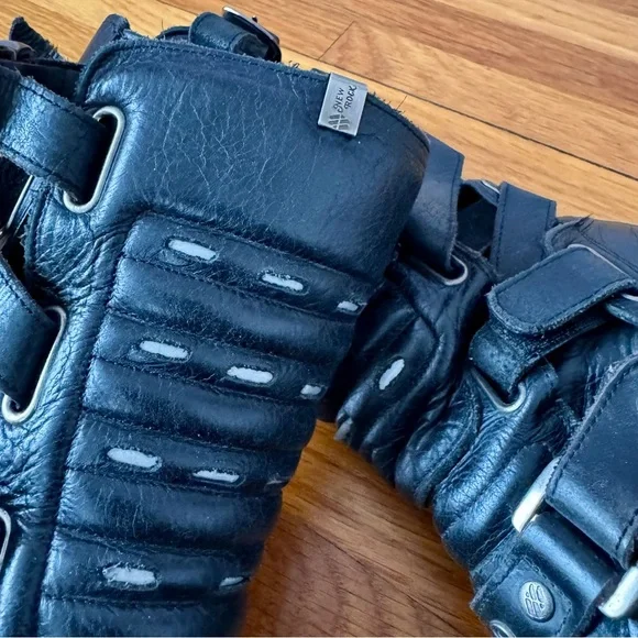 New Rock Black Leather Women's Boots with Metal Heels Size 8 - Picture 9 of 11